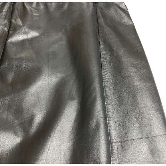 Vintage Laurice Leather Pencil Skirt Womens 5/6 Belted Midi 80s 90s Slit Back - Picture 8 of 16